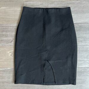 Alice & UO Black Curved Hem Crossover Pencil Skirt Office Modern Size XS